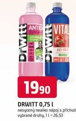 DRWITT 0,75 L nesycený nealko nápoj s příchuti vybrané druhy