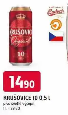 Trefa KRUŠOVICE 10 0,5L pivo světlé výčepní nabídka