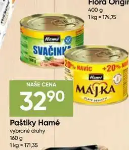 Hruška Hamé paštiky vybrané druhy nabídka
