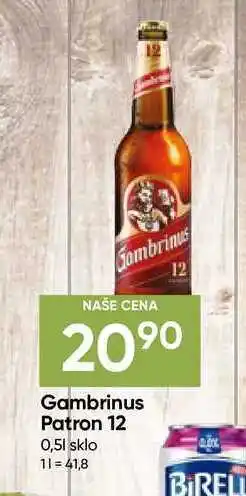 Hruška Gambrinus Patron 12 0,5l sklo nabídka