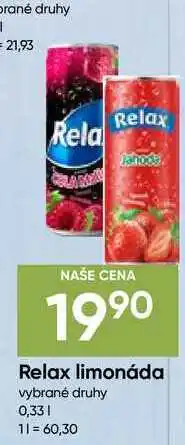 Hruška Relax limonáda vybrané druhy nabídka