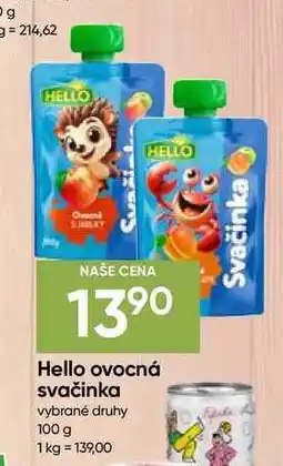 Hruška Hello ovocná svačinka vybrané druhy nabídka