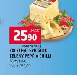 Terno EXCELENT SÝR GOLD ZELENÝ PEPR & CHILLI 48 % tuku nabídka