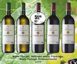 Adam Müller Thurgau, Veltlínské zelené, Frankovka, Modrý Portugal, Svatovavřinecké suché nabídka