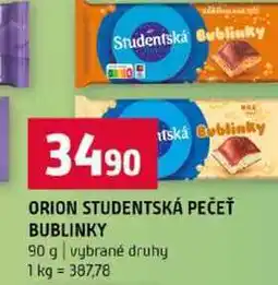 Terno ORION STUDENTSKÁ PEČEŤ BUBLINKY 90 g vybrané druhy nabídka