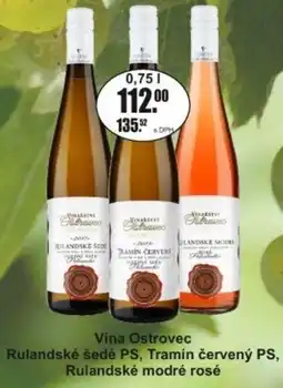 Adam Vina Ostrovec Rulandské šedé PS, Tramín červený PS, Rulandské modré rosé nabídka