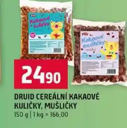 Terno DRUID CEREÁLNÍ KAKAOVÉ KULIČKY, MUŠLIČKY nabídka