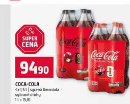 Terno Coca-Cola 4x 1,5l sycená limonáda vybrané druhy nabídka