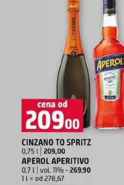 Terno CINZANO TO SPRITZ 0,75l APEROL APERITIVO 0,7l vol. 11% nabídka