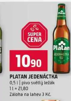 Terno PLATAN JEDENÁCTKA 0,5l pivo světlý ležák nabídka