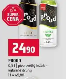 Terno PROUD 0,5l pivo světlý ležák vybrané druhy nabídka