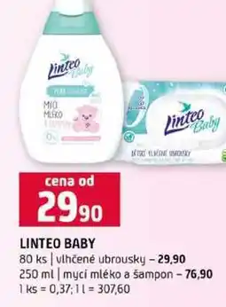 Terno LINTEO BABY 80 ks vlhčené ubrousky 250 ml mycí mléko a šampon nabídka