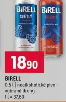 Terno BIRELL 0,5l nealkoholické pivo vybrané druhy nabídka