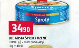 Terno DLE GUSTA ŠPROTY UZENÉ 160/112 g v rostlinném oleji nabídka