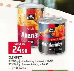 Terno Die Gusta Mandarinky Ananas kousky nabídka