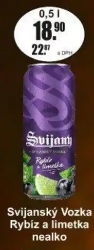 Adam Svijanský Vozka Rybíz a limetka nealko nabídka