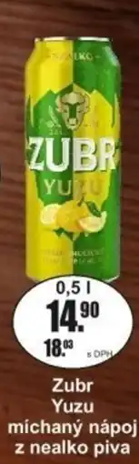 Adam Zubr Yuzu míchaný nápoj z nealko piva nabídka