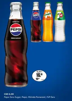 Adam Pepsi Zero Sugar, Pepsi, Mirinda Pomeranč, 7UP Zero nabídka