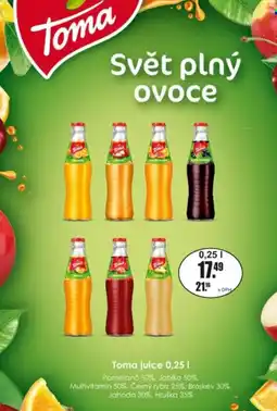 Adam Toma juice nabídka