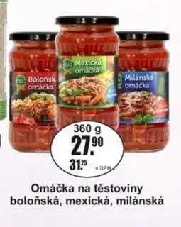 Adam Omáčka na těstoviny boloňská, mexická, milánská nabídka