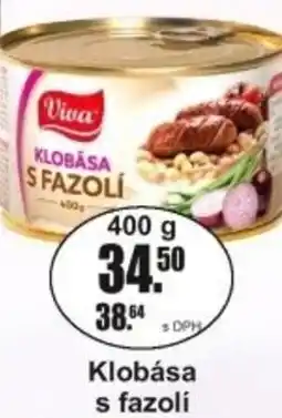 Adam Viva Klobása s fazoli nabídka