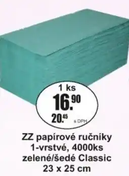 Adam ZZ papírové ručníky 1-vrstvé, 4000ks zelené/šedé Classic nabídka