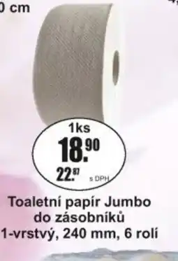 Adam Toaletní papír Jumbo do zásobníků 1-vrstvý, 240 mm, 6 rolí nabídka