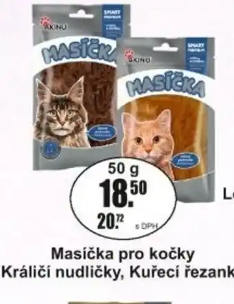Adam Akinu Masíčka pro kočky Králičí nudličky, Kuřecí řezanky nabídka