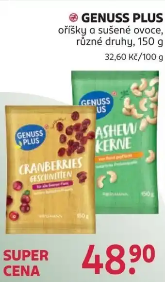 Rossmann GENUSS PLUS oříšky a sušené ovoce nabídka