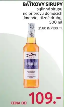 Rossmann Báťkovy sirupy nabídka
