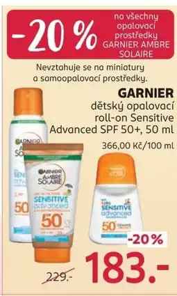 Rossmann GARNIER dětský opalovací roll-on nabídka