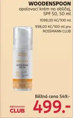 Rossmann WOODENSPOON opalovací krém na obličej, SPF 50 nabídka