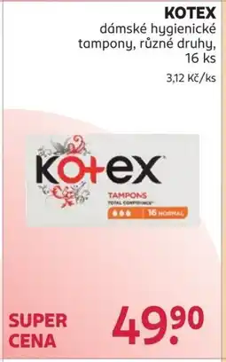 Rossmann KOTEX dámské hygienické tampony nabídka