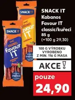 Kaufland SNACK IT Kabanos Favour IT classic/kuřecí 85 g nabídka