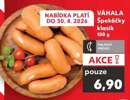 Kaufland VÁHALA Špekáčky klasik 100 g nabídka