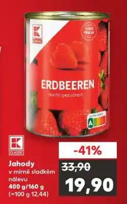 Kaufland Jahody v mírně sladkém nálevu nabídka