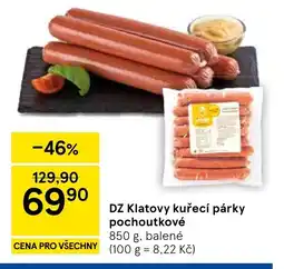Tesco DZ Klatovy kuřecí párky pochoutkové nabídka