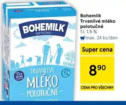 Tesco Bohemilk Trvanlivé mléko polotučné nabídka