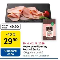 Tesco Kostelecké Uzeniny Poctivá šunka nabídka