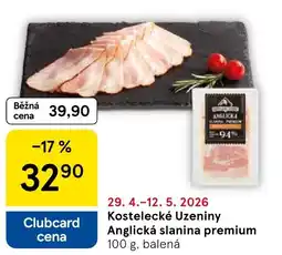 Tesco Kostelecké Uzeniny Anglická slanina premium nabídka