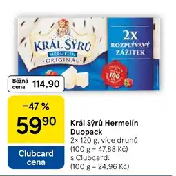 Tesco Král Sýrů Hermelín Duopack nabídka
