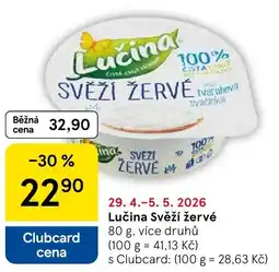 Tesco Lučina Svěží žervé nabídka