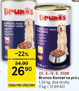 Tesco Brunos Konzerva pro psy nabídka