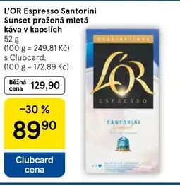 Tesco L'OR Espresso Santorini Sunset pražená mletá káva v kapslích nabídka