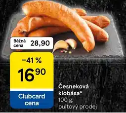 Tesco Česneková klobása nabídka