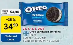 Tesco Oreo Sandwich Zmrzlina nabídka