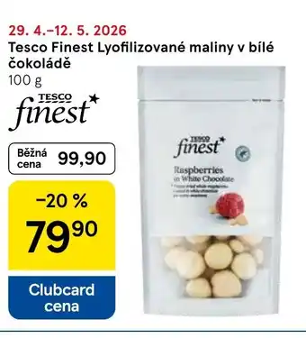 Tesco Tesco Finest Lyofilizované maliny v bílé čokoládě nabídka