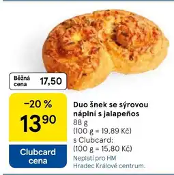 Tesco Duo šnek se sýrovou náplní s jalapeños nabídka