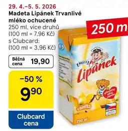 Tesco Madeta Lipánek Trvanlivé mléko ochucené nabídka
