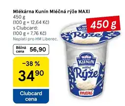 Tesco Mlékárna Kunín Mléčná rýže Maxi nabídka